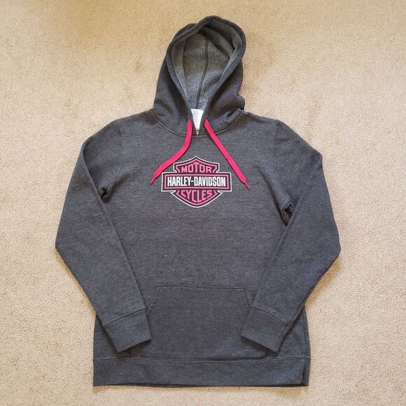 Harley Davidson Graphic Big Logo Hoodie Sweatshirt Columbus Ohio Size M - Picture 1 of 6